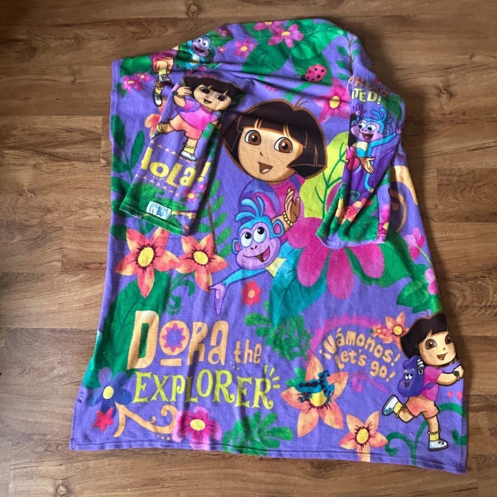 SNUGGIE Dora the Explorer Kids Fleece Blanket Robe Wearable Arms Y2K 2000s Boots